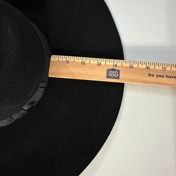 Eric Javits New York Black Felt Wide-Brim Fedora‎ Hat – Packable, Designer - Picture 5 of 7